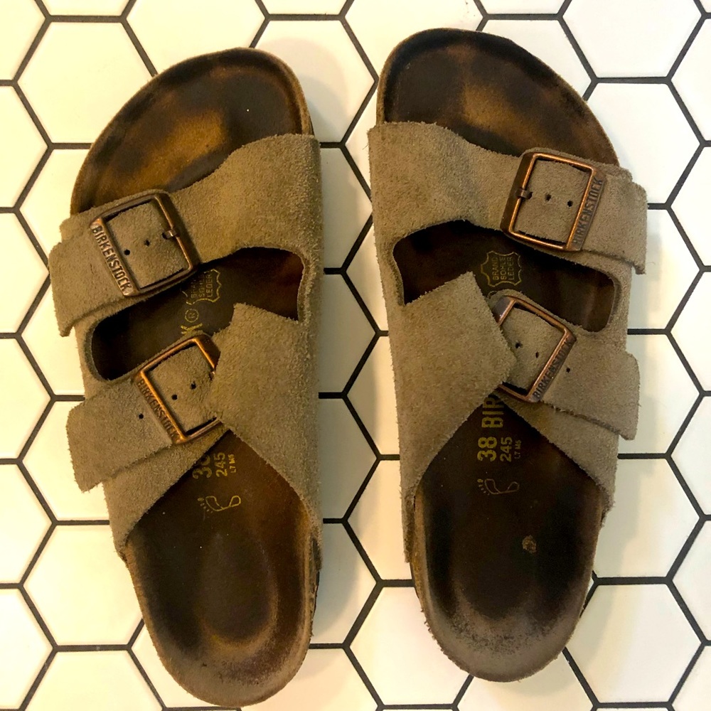 Taupe Birkenstock sandals